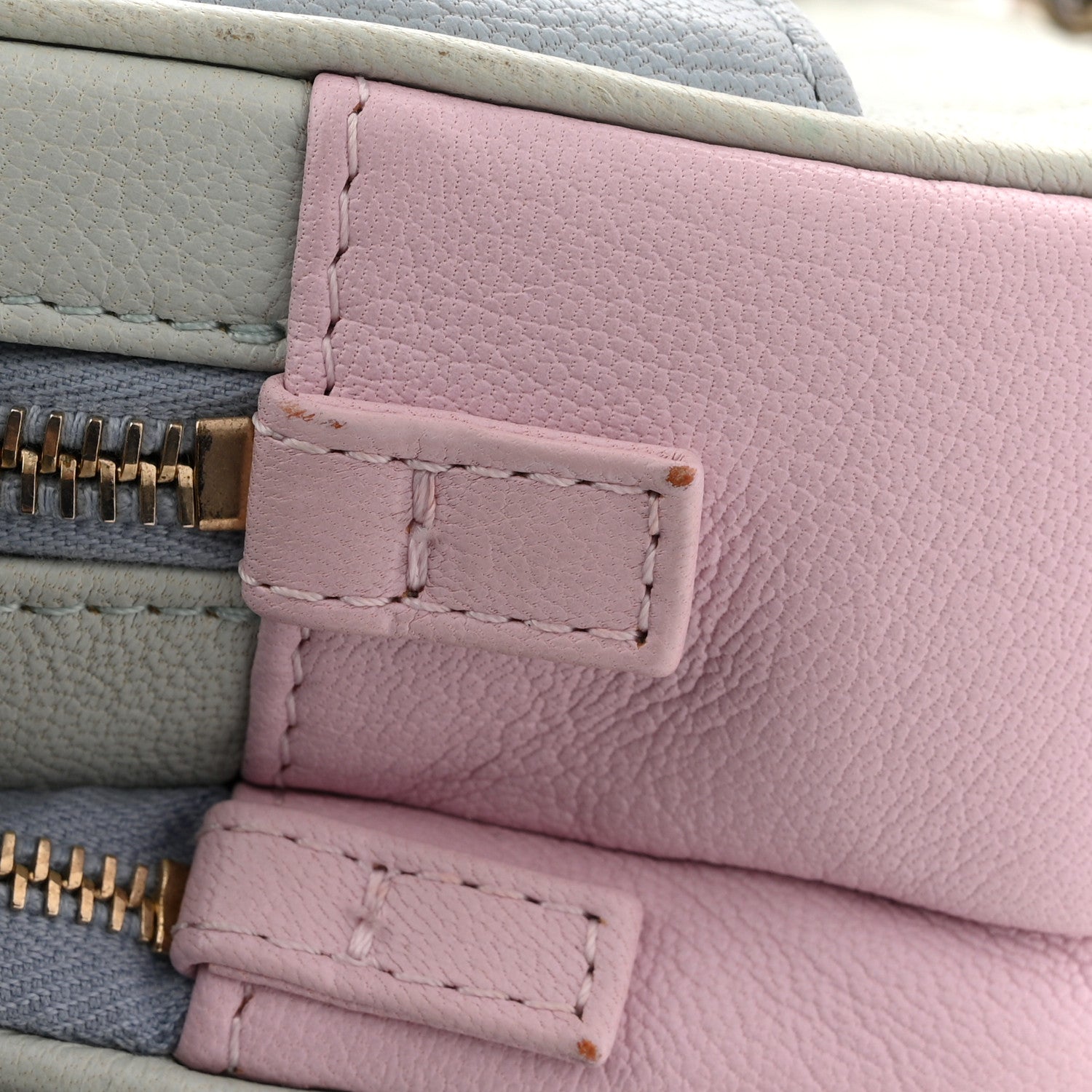 Chanel Goatskin Quilted Waist Bag Green Blue Pink 12 of 13