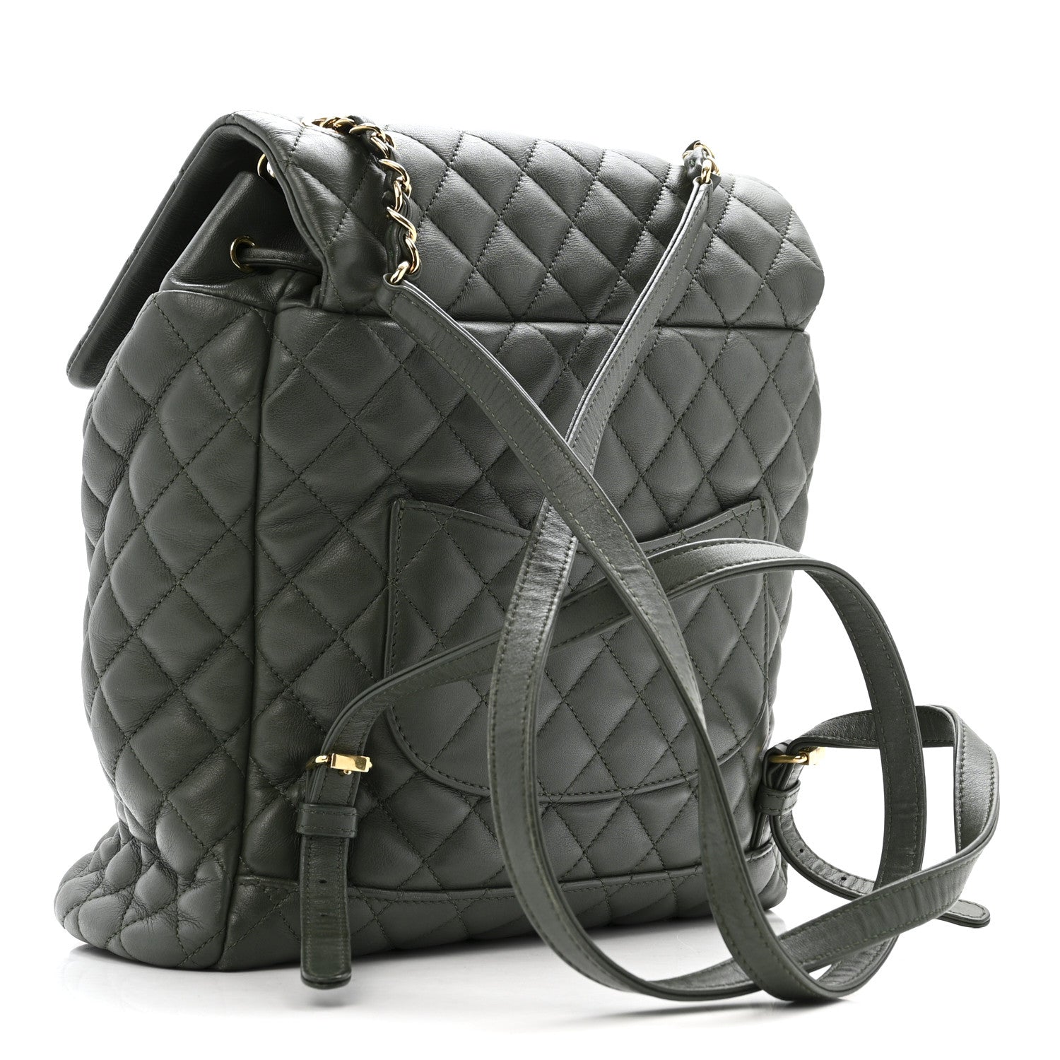 Chanel Lambskin Quilted Large Urban Spirit Backpack Dark Green 3 of 12