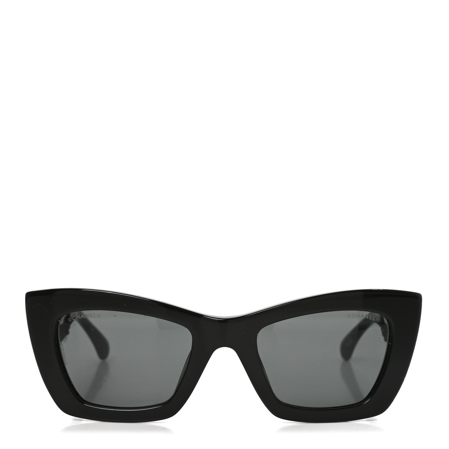 Chanel Acetate Tweed CC Cat Eye Sunglasses 71550A Black 2 of 7