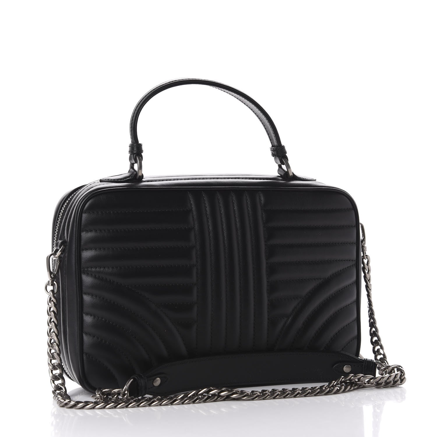 Prada Soft Calfskin Medium Diagramme Crossbody Bag Black 4 of 10