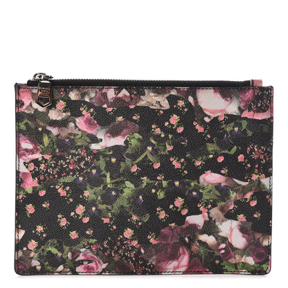 Givenchy Coated Canvas Roses Camouflage Print Zip Pouch Black 1 of 6