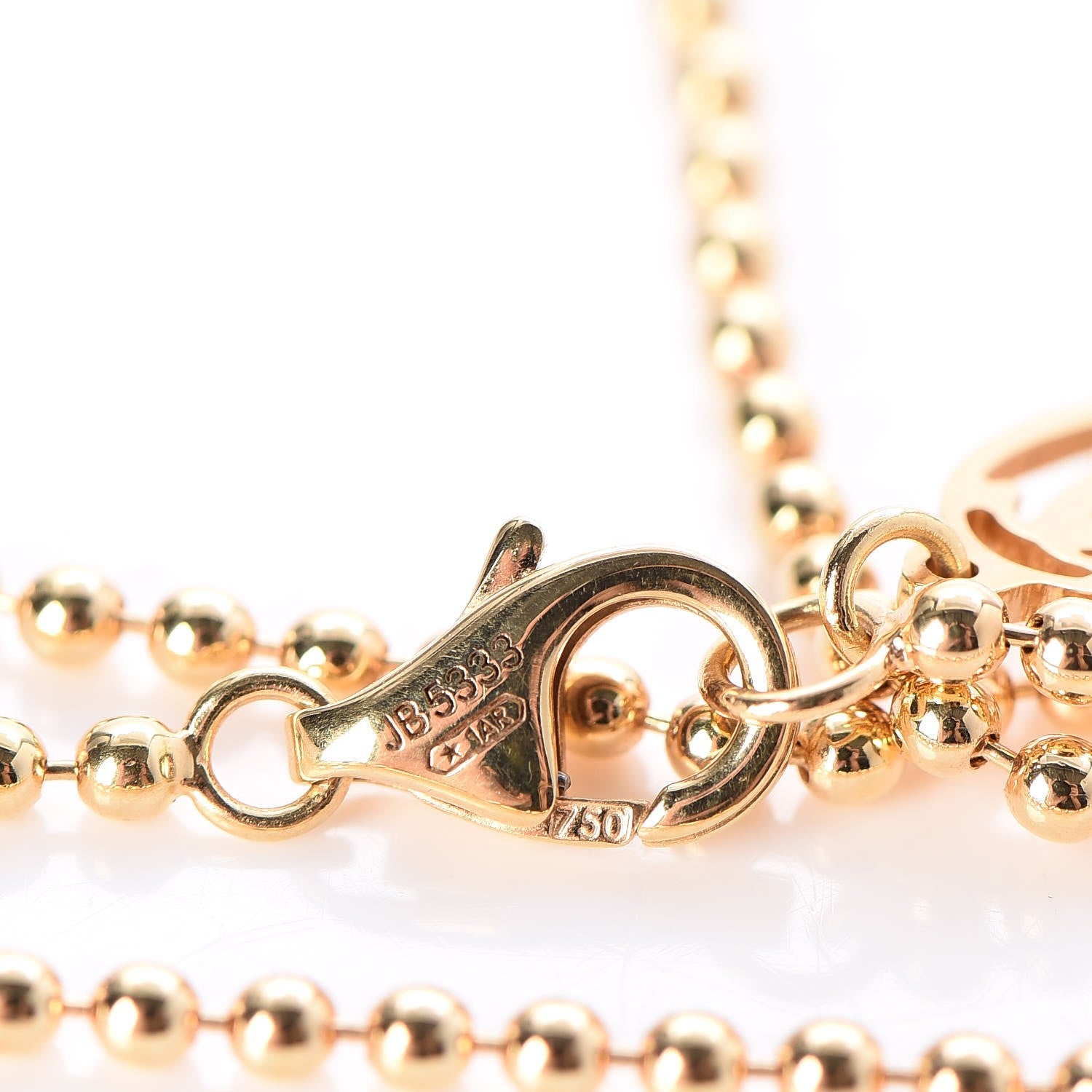 Cartier 18K Yellow Gold Ball Chain Necklace 5 of 7