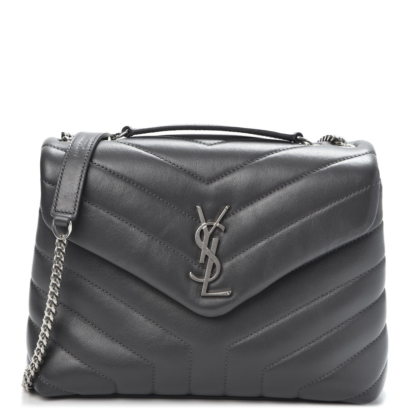 Calfskin Y Quilted Monogram Small Loulou Chain Satchel Earth
