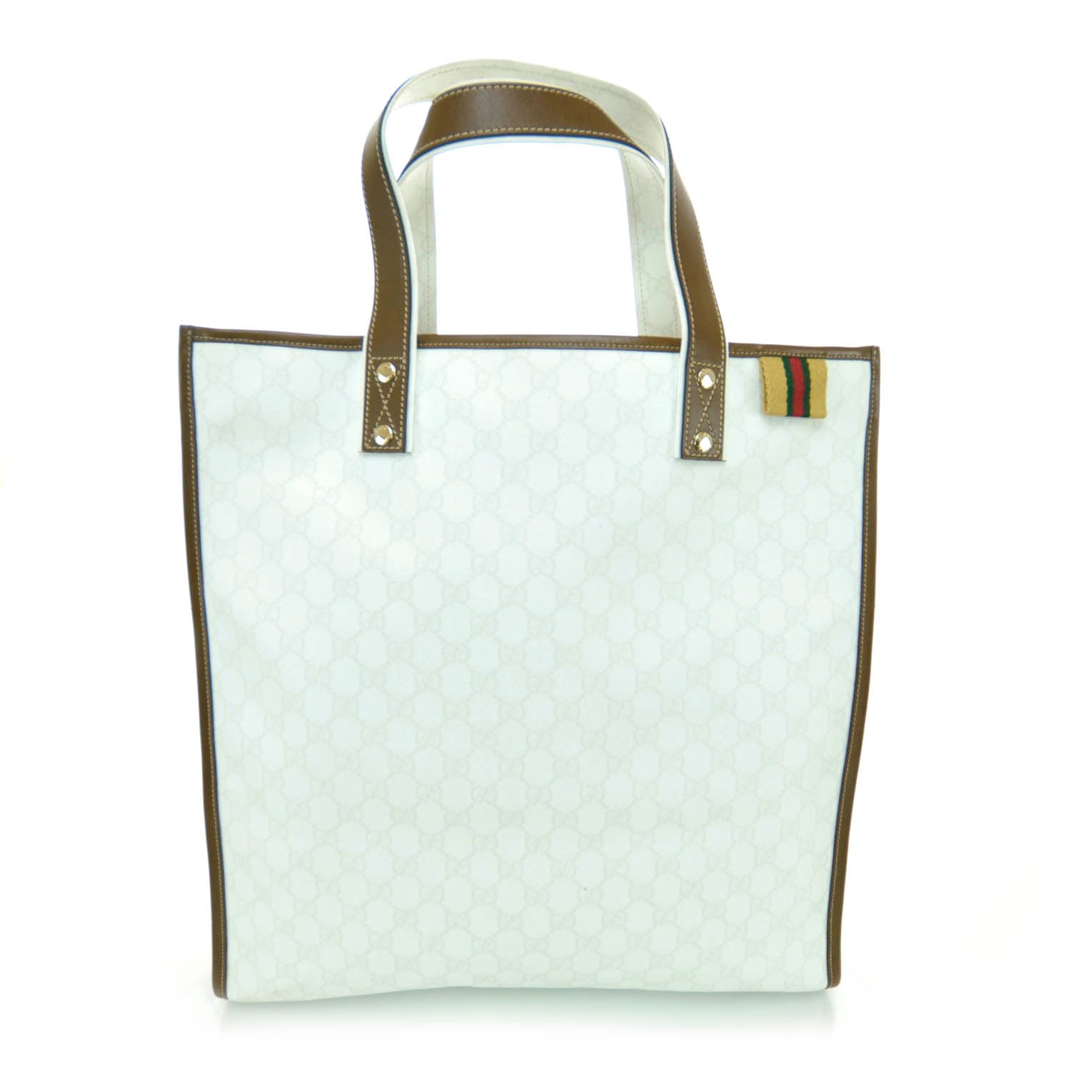 Gucci GG Plus Monogram Medium Signature Web Loop Tote White 1 of 12