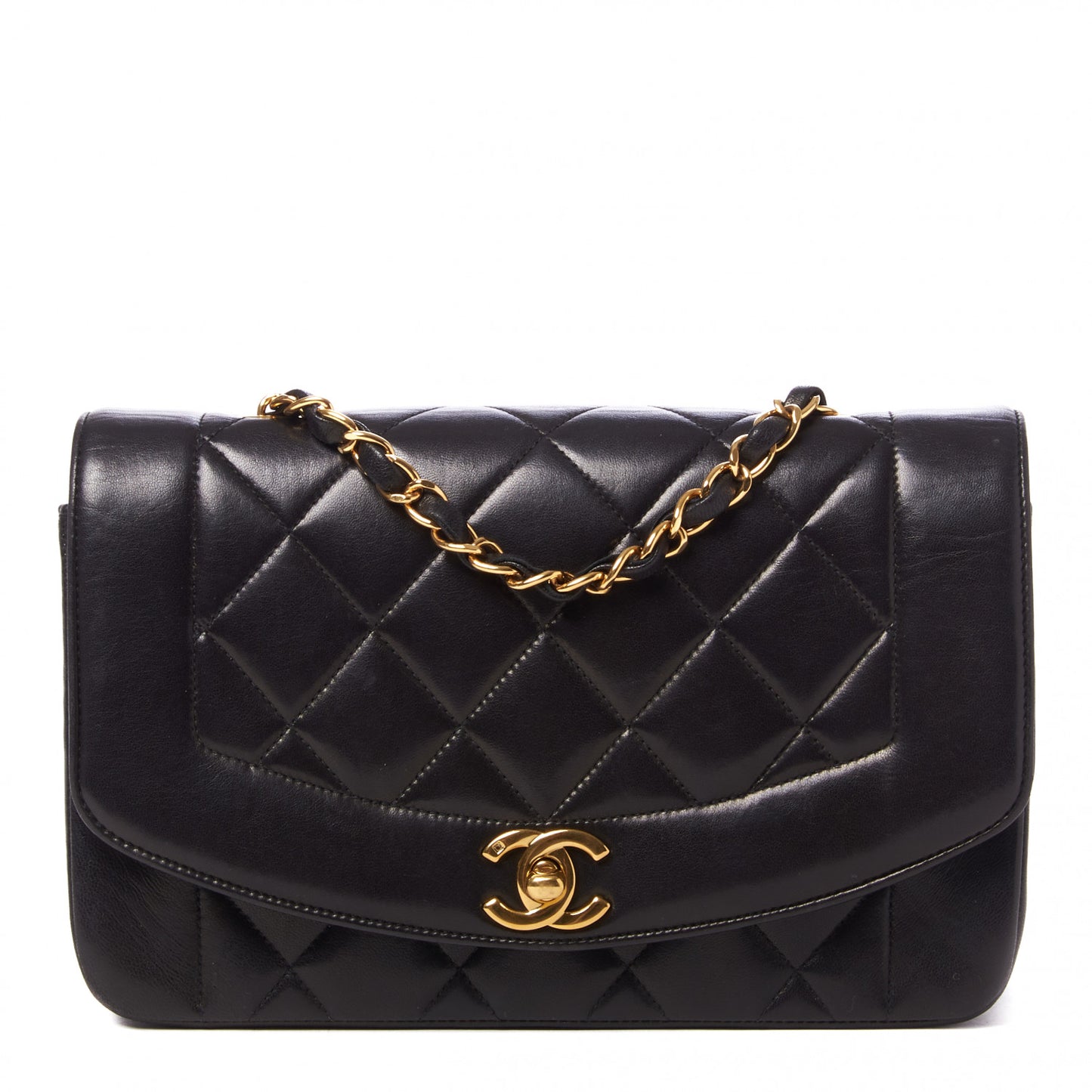 Lambskin Quilted Small Single Flap Bag Black