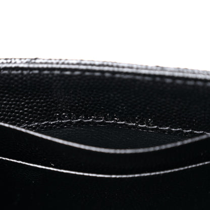 Saint Laurent Grain De Poudre Matelasse Chevron Small Monogram Envelope Wallet Black 7 of 13