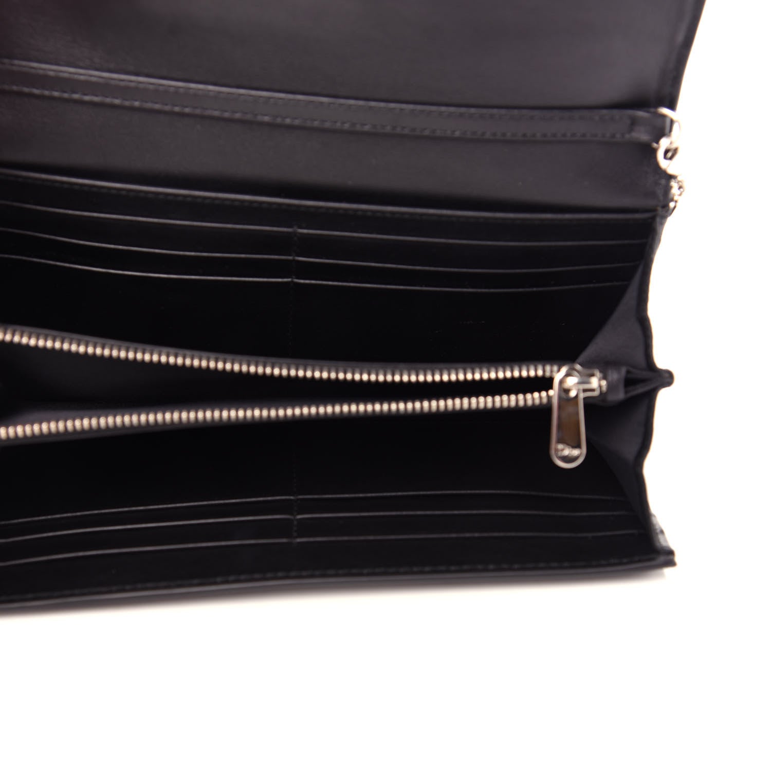 Christian Dior Grained Calfskin Mania Rendez-Vous Chain Wallet Black 5 of 9
