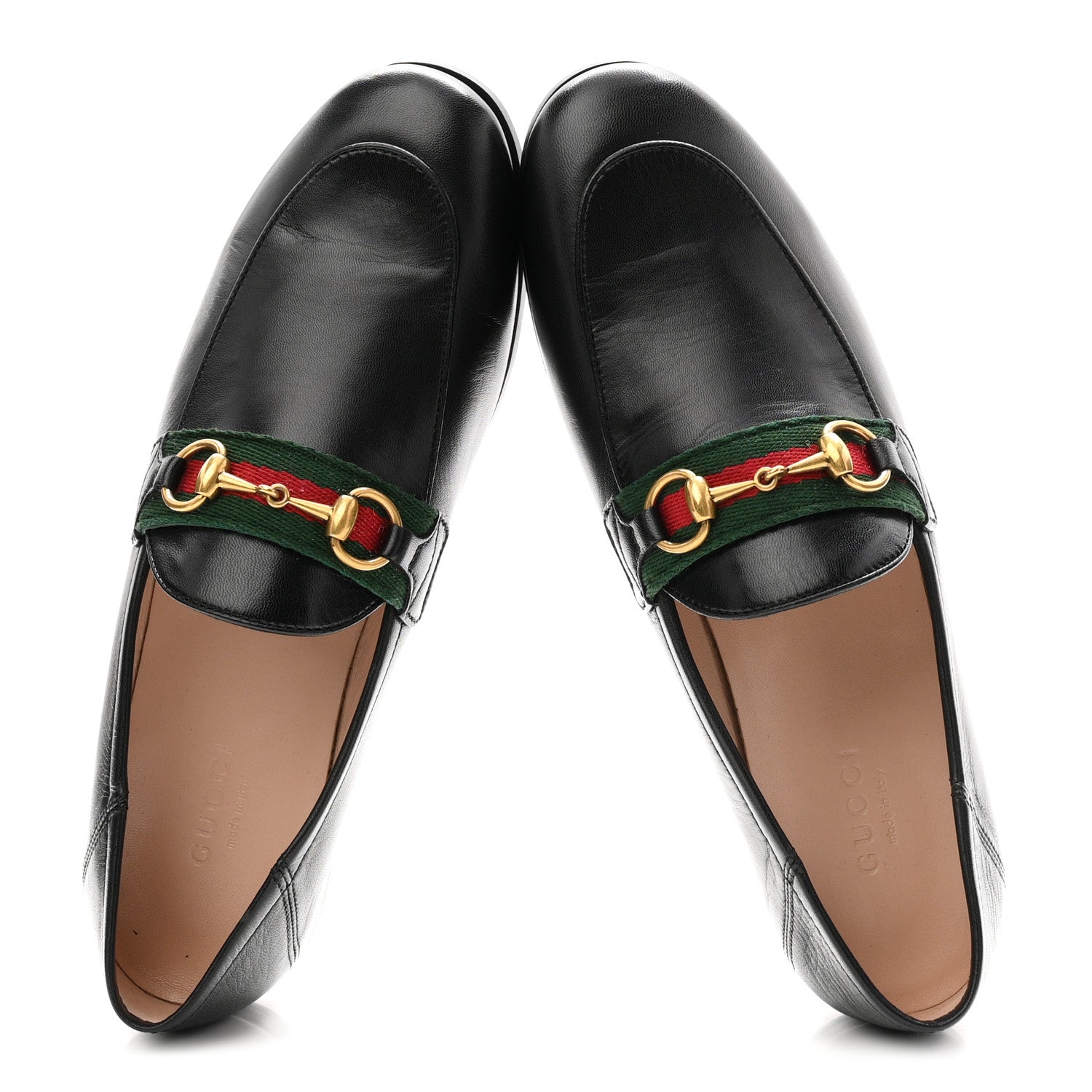 Gucci Malaga Kid Web Womens Horsebit Loafers 35.5 Black 2 of 10
