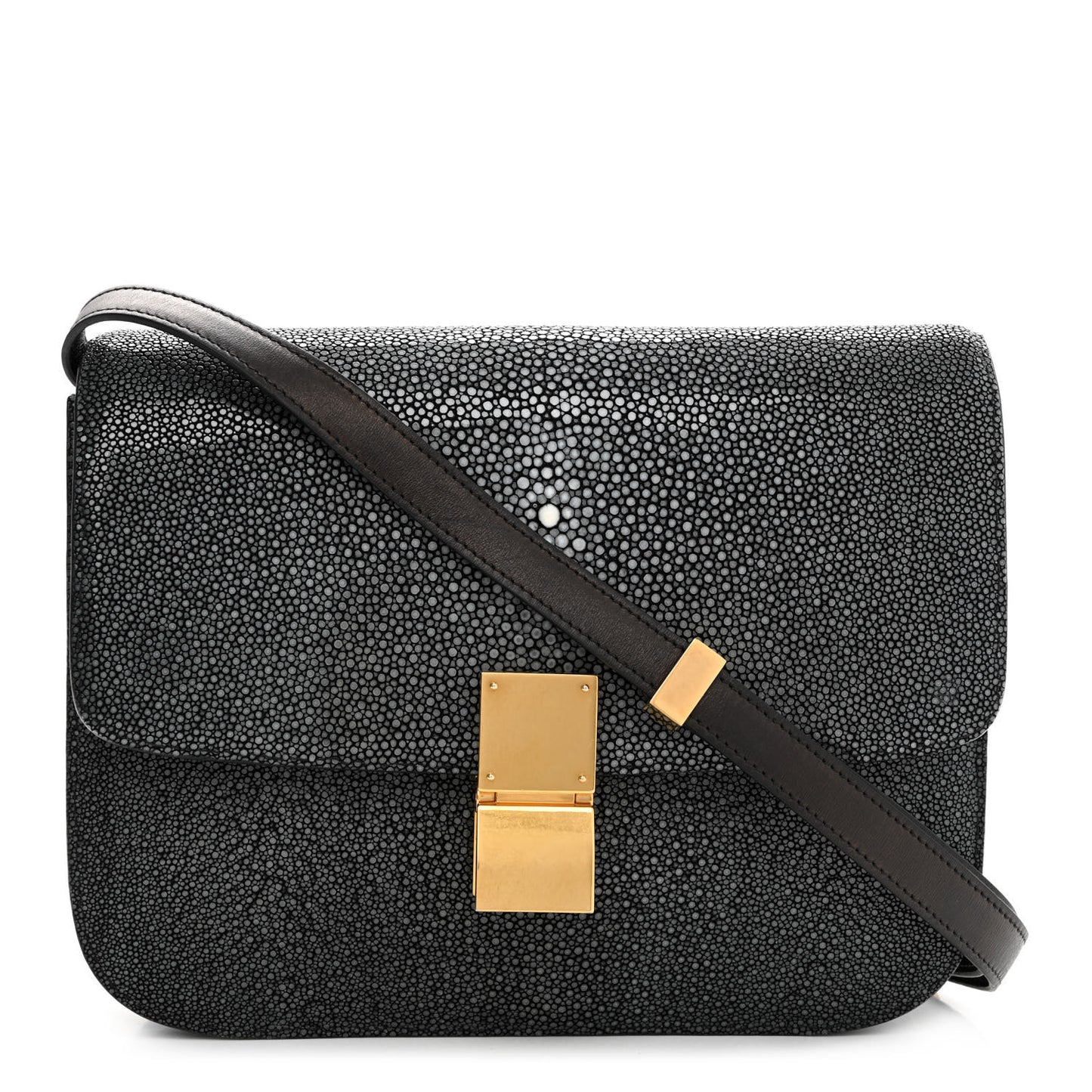 Stingray Medium Classic Box Flap Bag Black