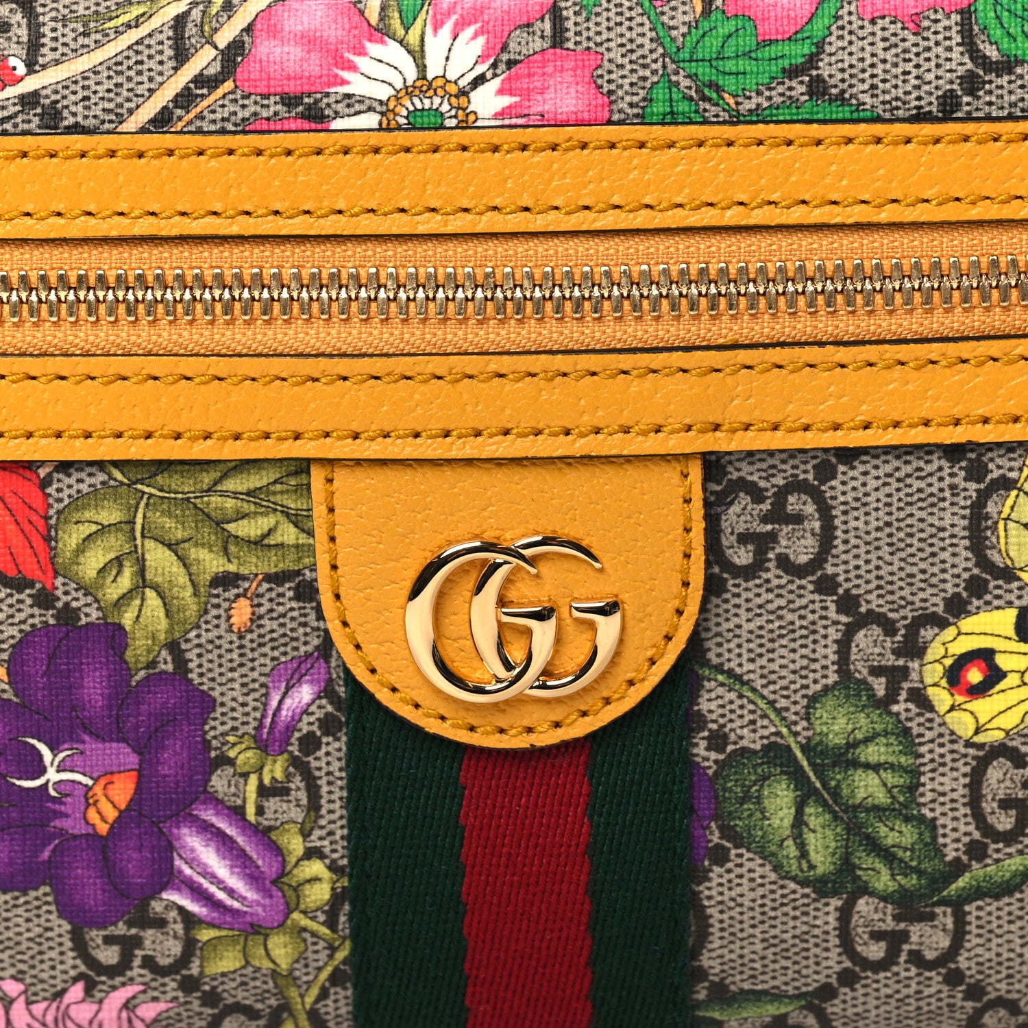 Gucci GG Supreme Monogram Flora Medium Ophidia Belt Bag Beige Multicolor Crop 8 of 11
