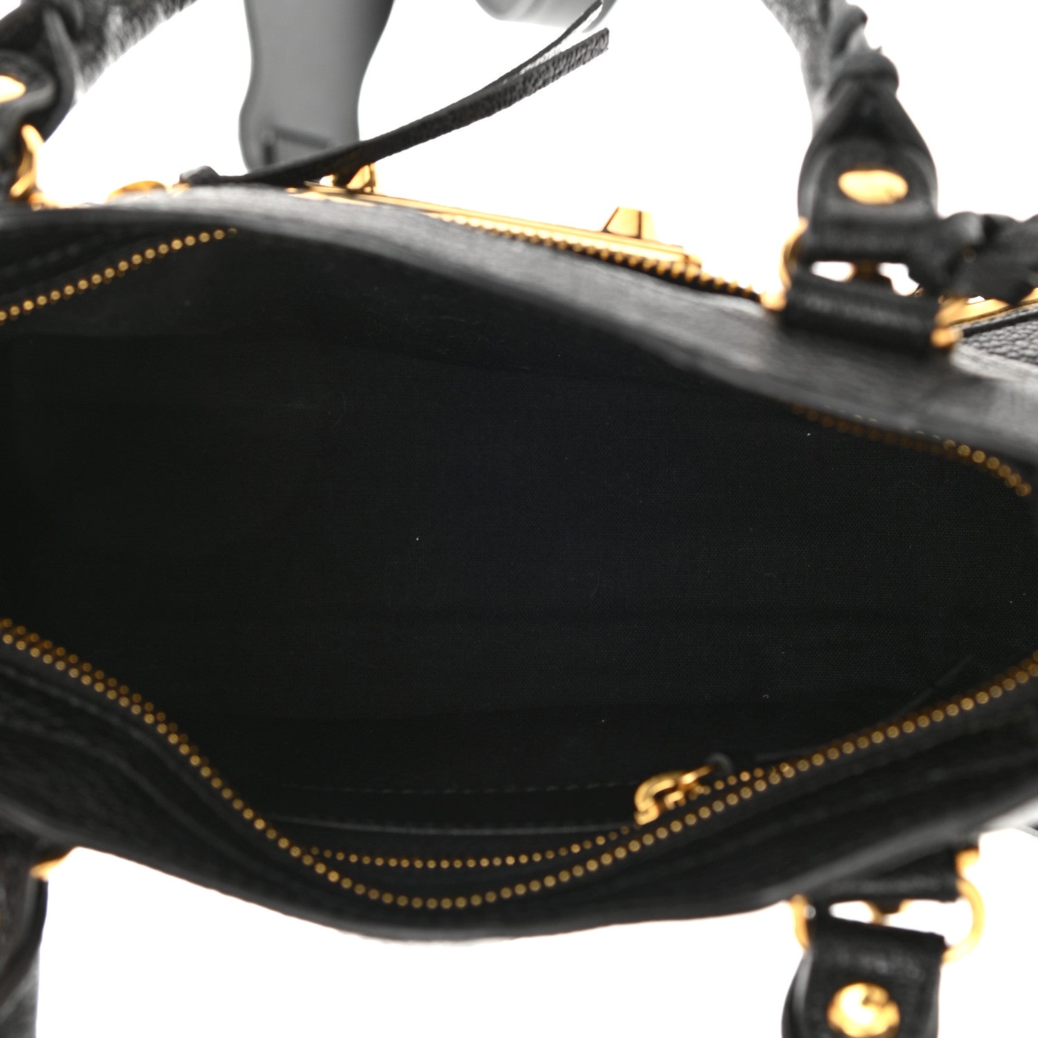 Balenciaga Chevre Gold Metallic Edge Hardware Mini City Black 5 of 11
