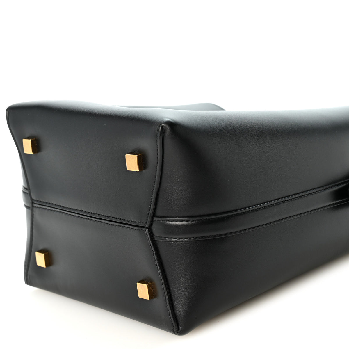 Smooth Shiny Calfskin Monogram Le 37 Small Bucket Bag Black