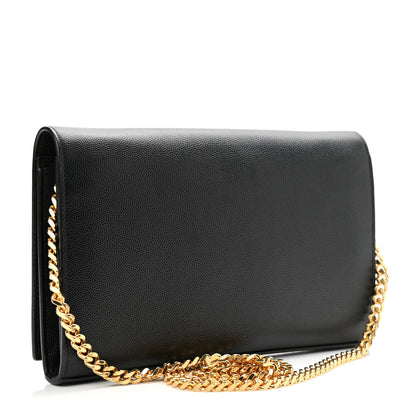 Saint Laurent Grain De Poudre Medium Classic Monogram Kate Satchel Black 3 of 10