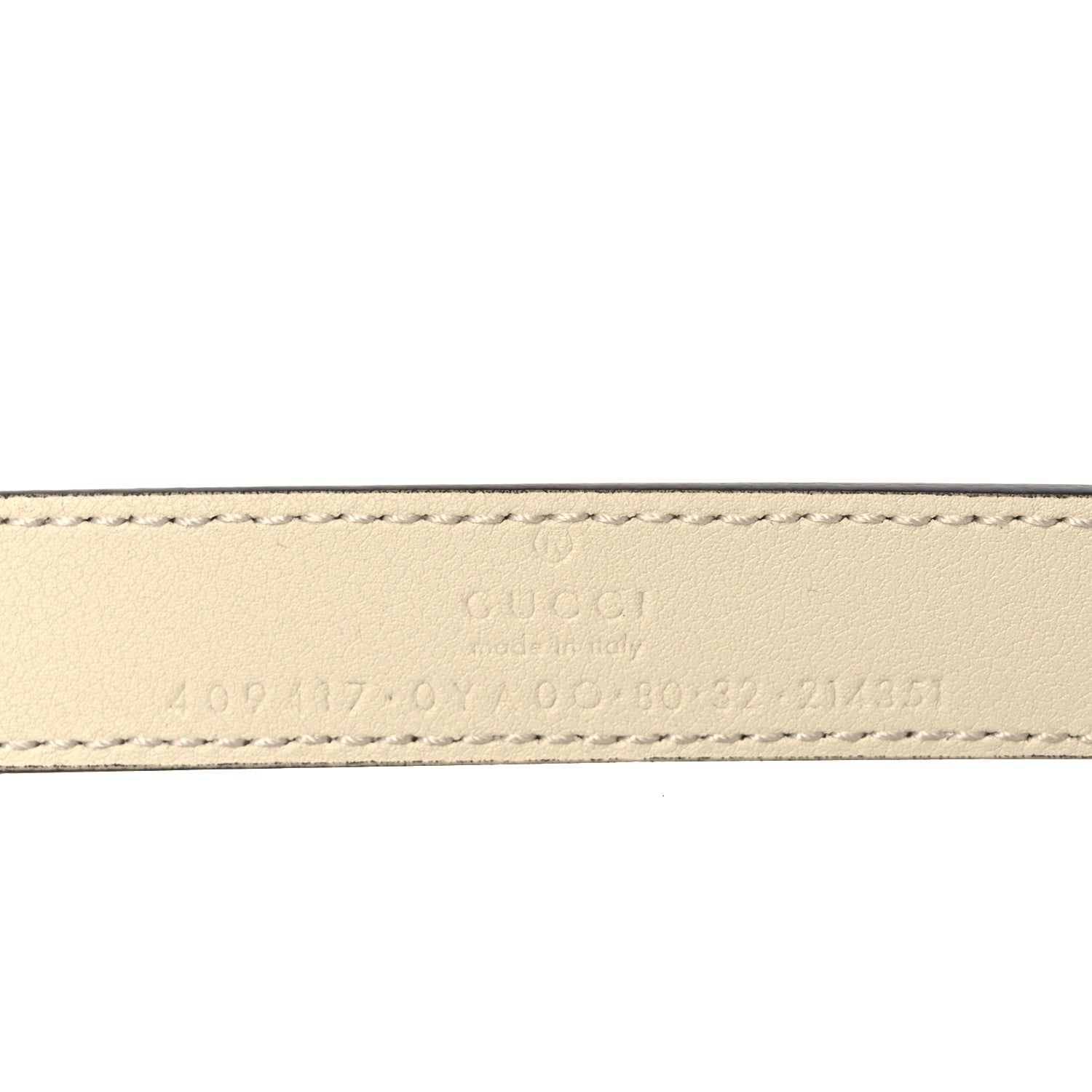Gucci Plutone Calfskin Double G 20mm Belt 80 32 Mystic White 4 of 5