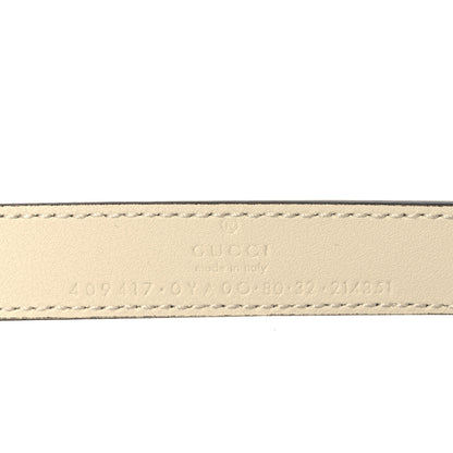 Gucci Plutone Calfskin Double G 20mm Belt 80 32 Mystic White 4 of 5