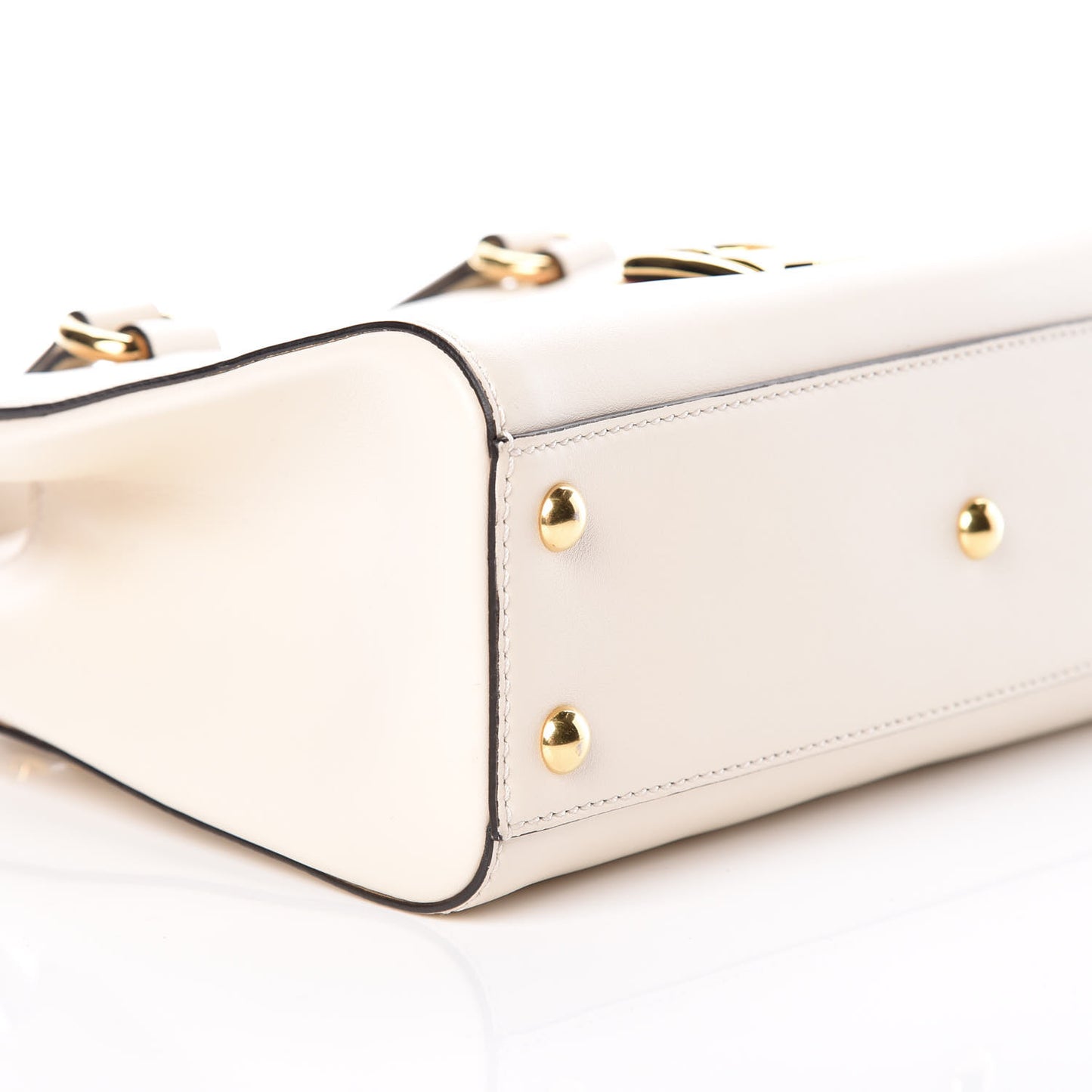 Calfskin Medium Sylvie Top Handle Tote White
