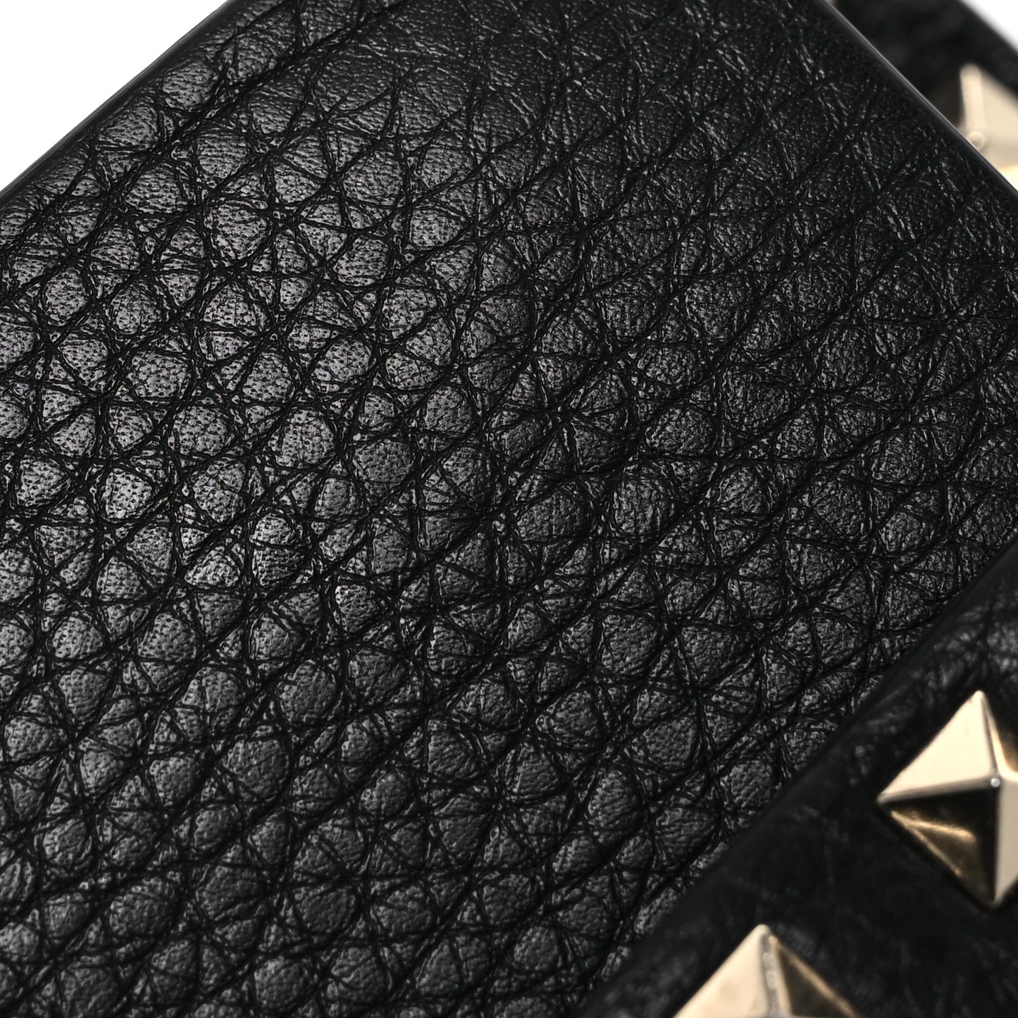 Vitello Rockstud Side Slip Crossbody Black