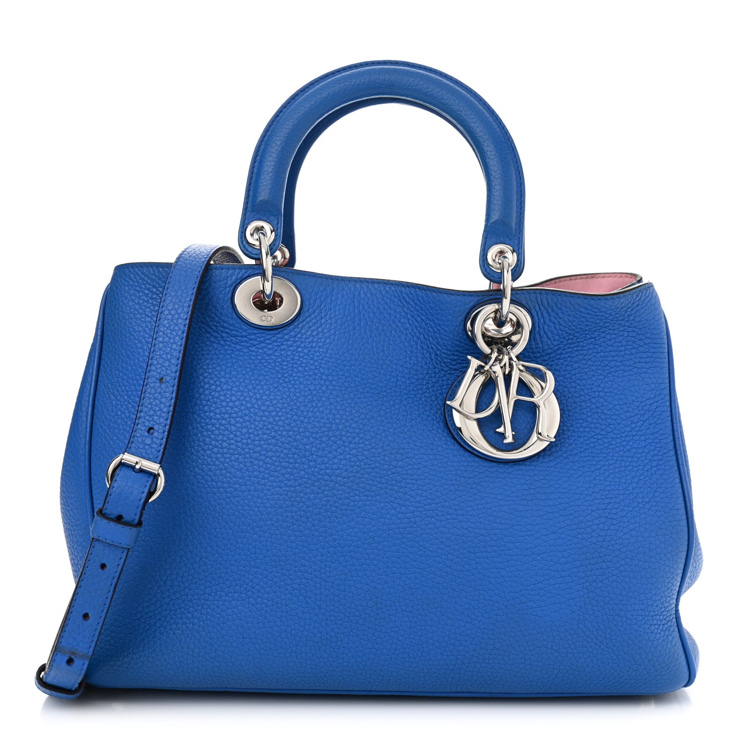 Christian Dior Bullcalf Medium Diorissimo Tote Bleu Nosy Rose Tendre 1 of 18
