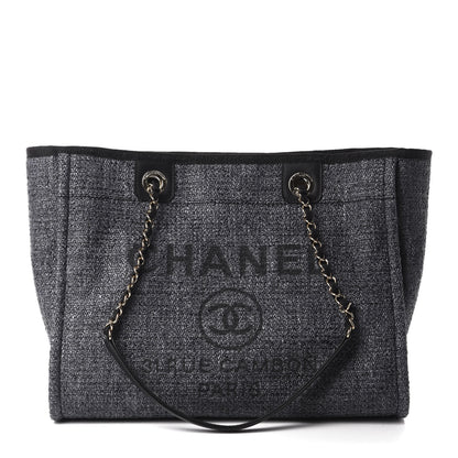 Chanel Woven Straw Raffia Small Deauville Tote Charcoal 1 of 11