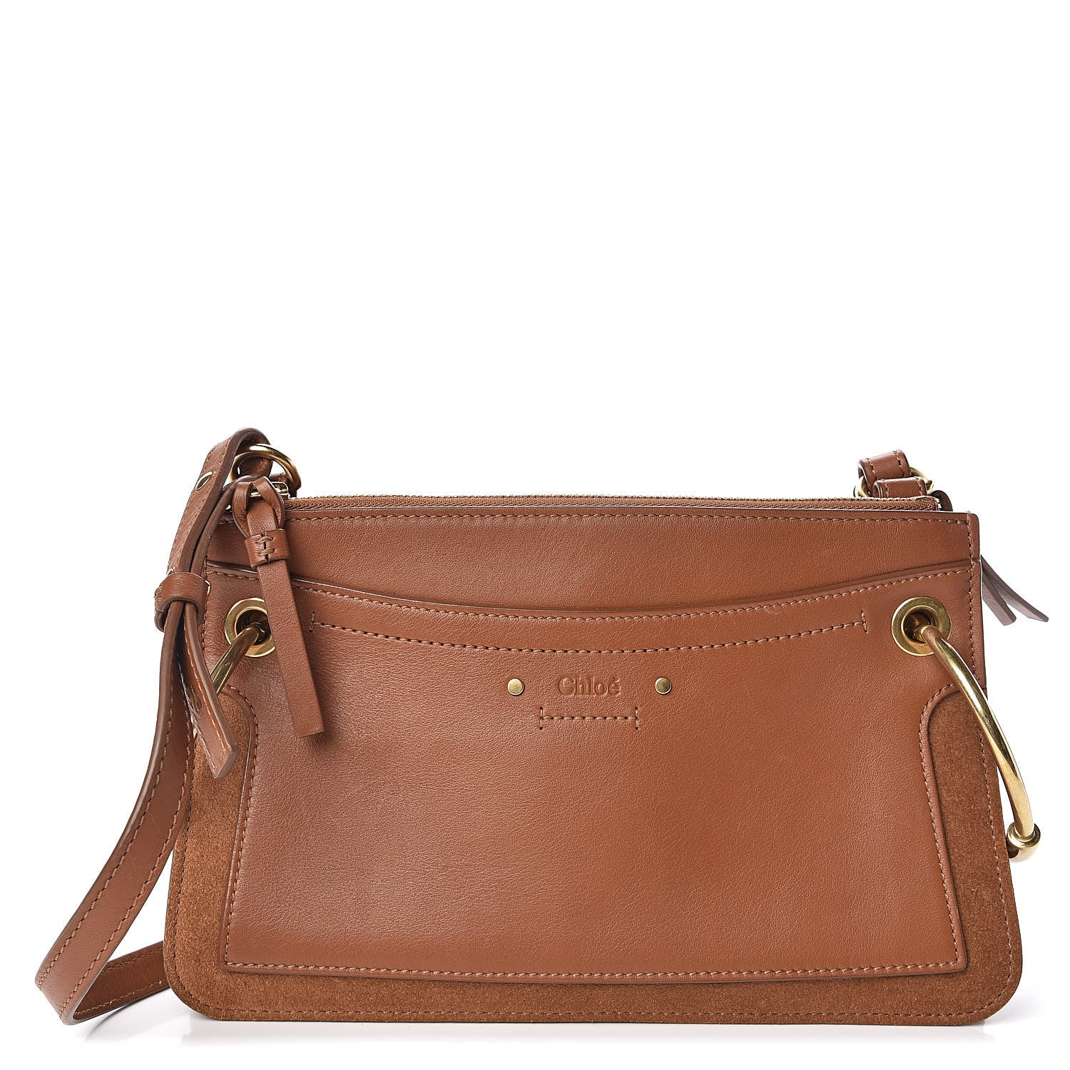 Chloe Calfskin Suede Mini Roy Bag Caramel 1 of 11