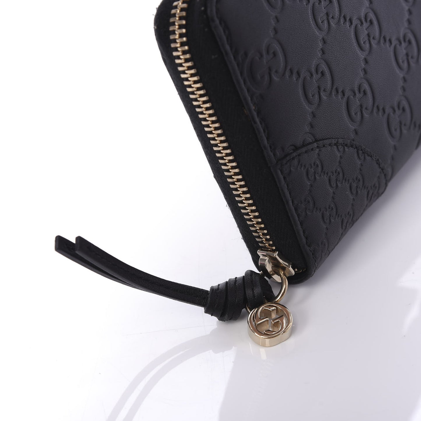 Guccissima Signature Microguccissima Bree Zip Around Wallet Black