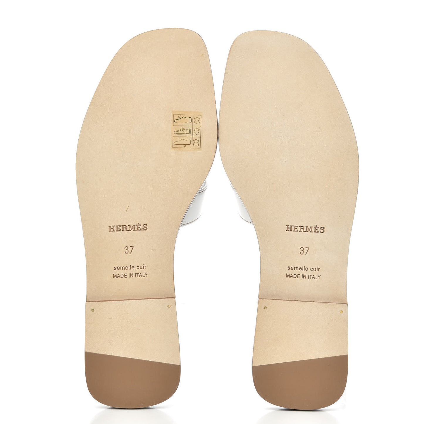 Box Calfskin Oran Sandals 37 White