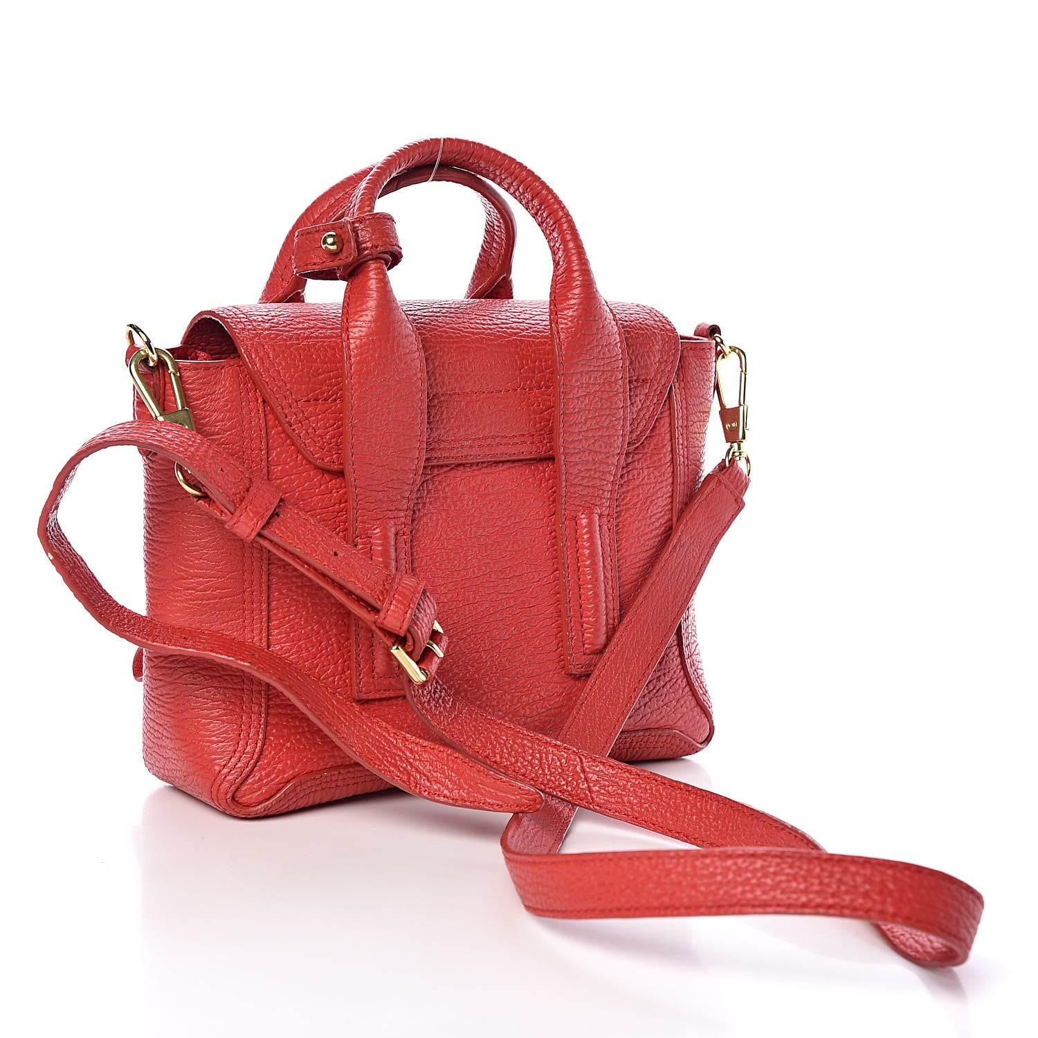 3.1 Phillip Lim 3.1 Textured Calfskin Mini Pashli Satchel Red 3 of 16