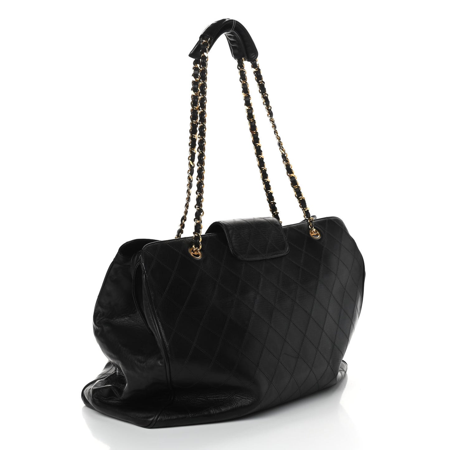 Calfskin Stitched XL Weekender Black