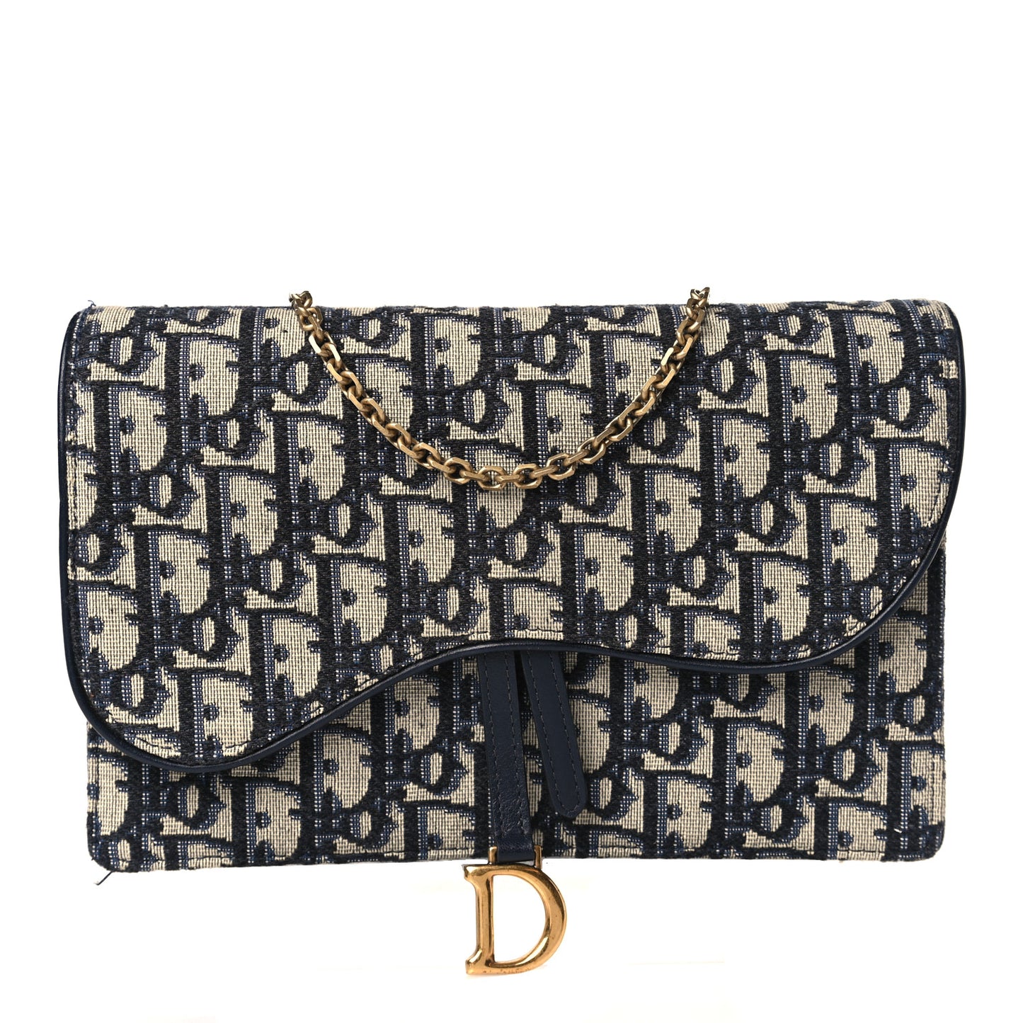 Oblique Saddle Chain Pouch Blue