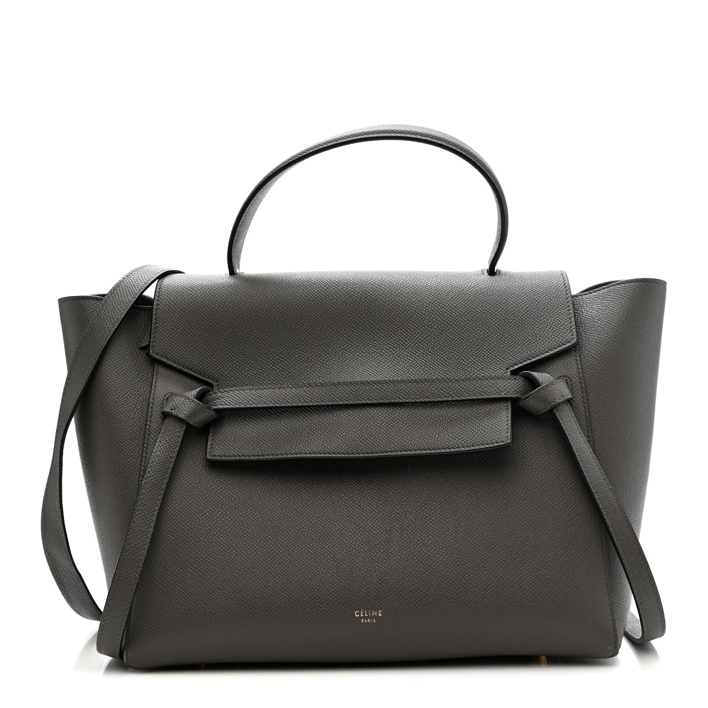 Grained Calfskin Mini Belt Bag Grey