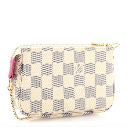 Louis Vuitton Damier Azur 2021 Christmas Animation Hollywood Mini Pochette Accessories Fuchsia 3 of 8