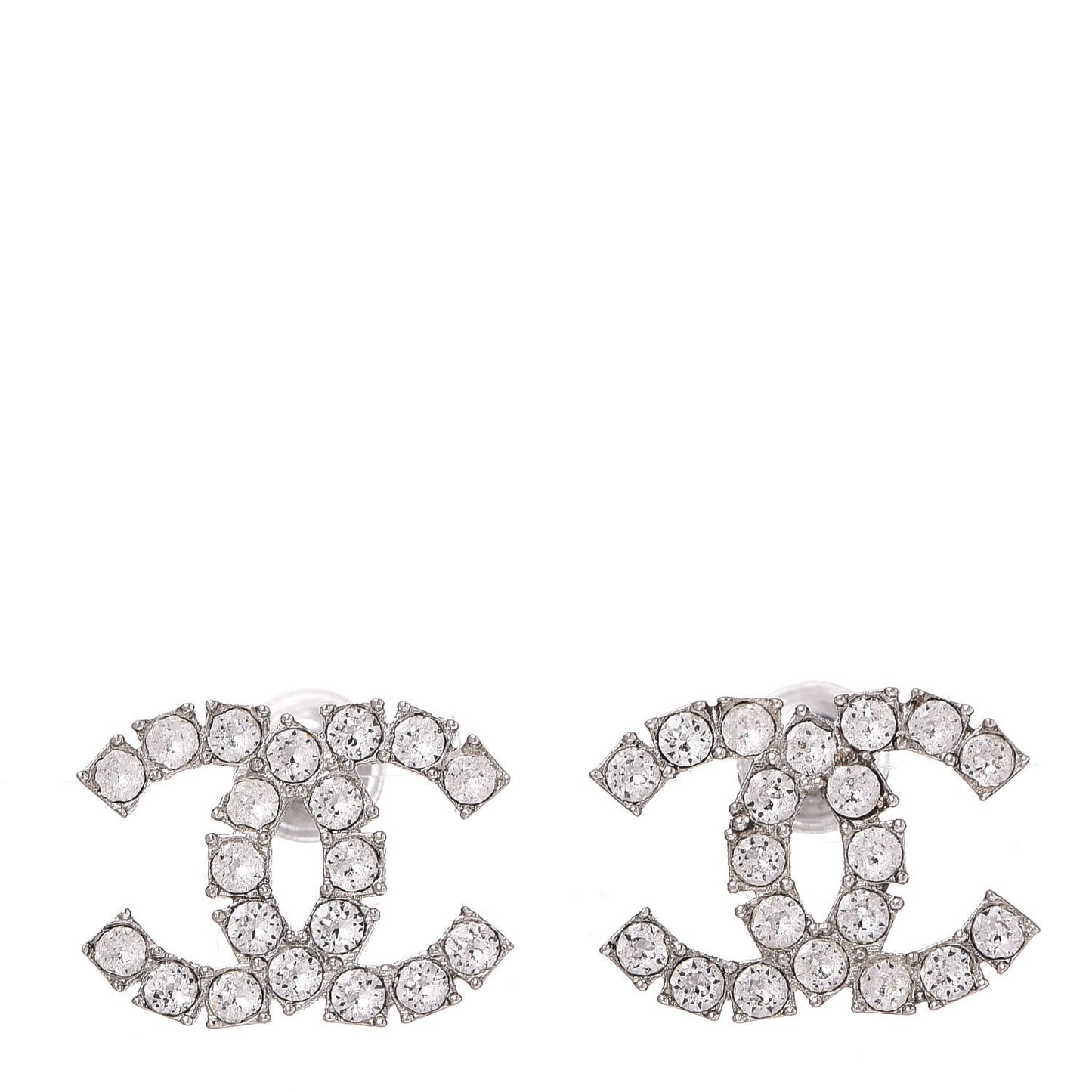 Crystal CC Earrings Silver