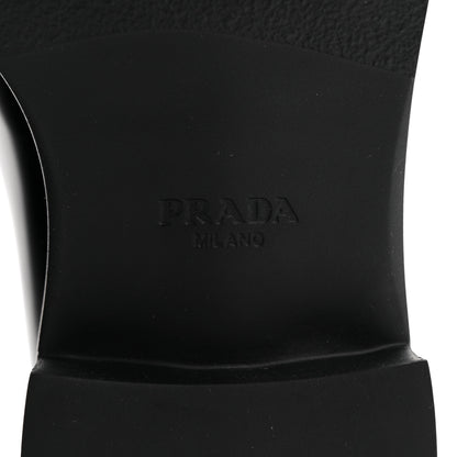 Prada Spazzolato Metal Triangle Logo 50mm Loafers 37 Black 7 of 9