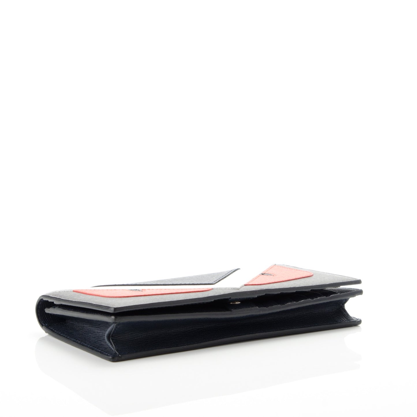 Vitello Elite Monster Eyes Inlay Bi-Color Continental Wallet Navy Multicolor