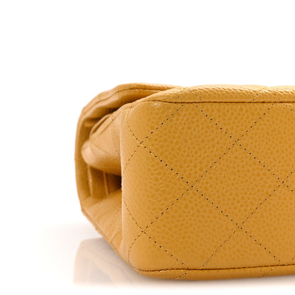 Chanel Caviar Quilted Medium Double Flap Yellow 9 of 10