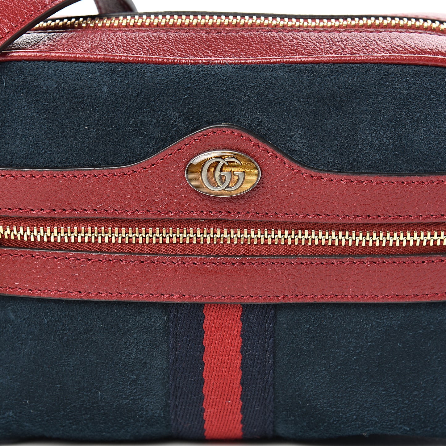 Suede Calfskin Web Mini Ophidia Shoulder Bag New Blue Romantic Cherry
