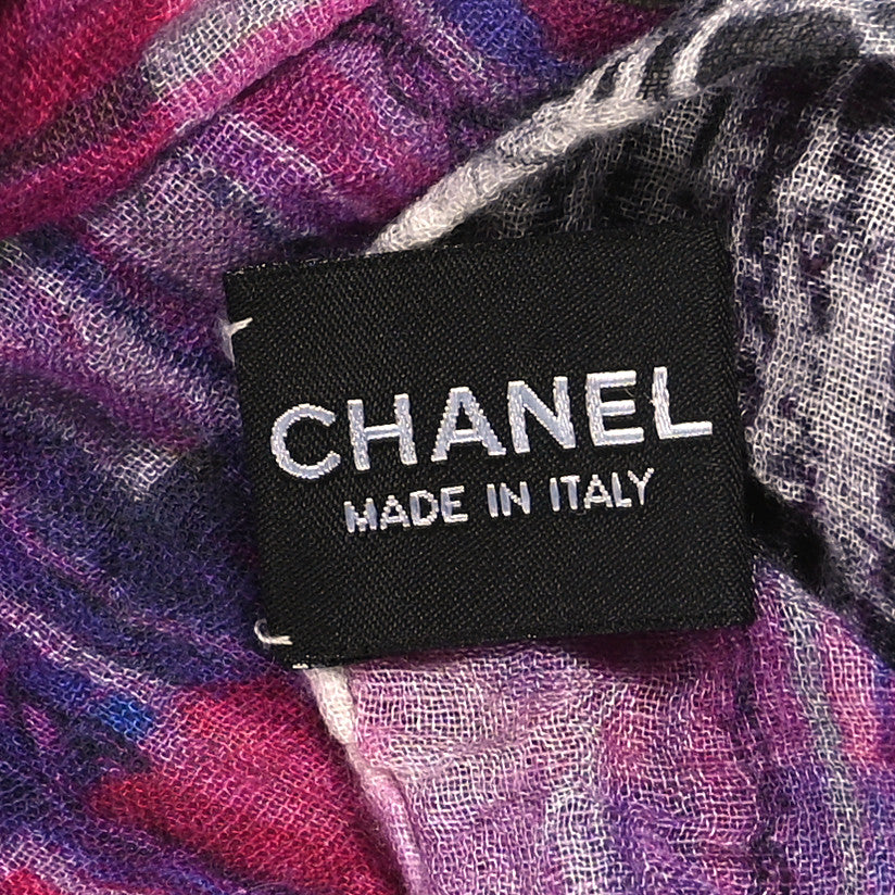 Chanel Cashmere Silk CC Scarf Shawl Multicolor 3 of 3