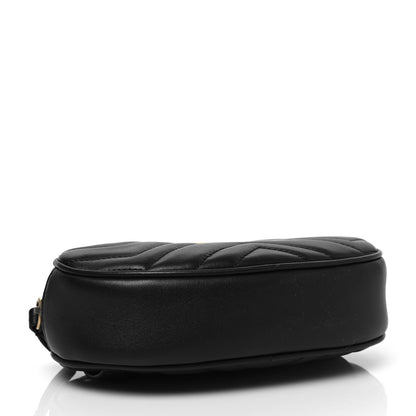 Gucci Calfskin Matelasse GG Marmont Belt Bag 85 34 Black 5 of 15