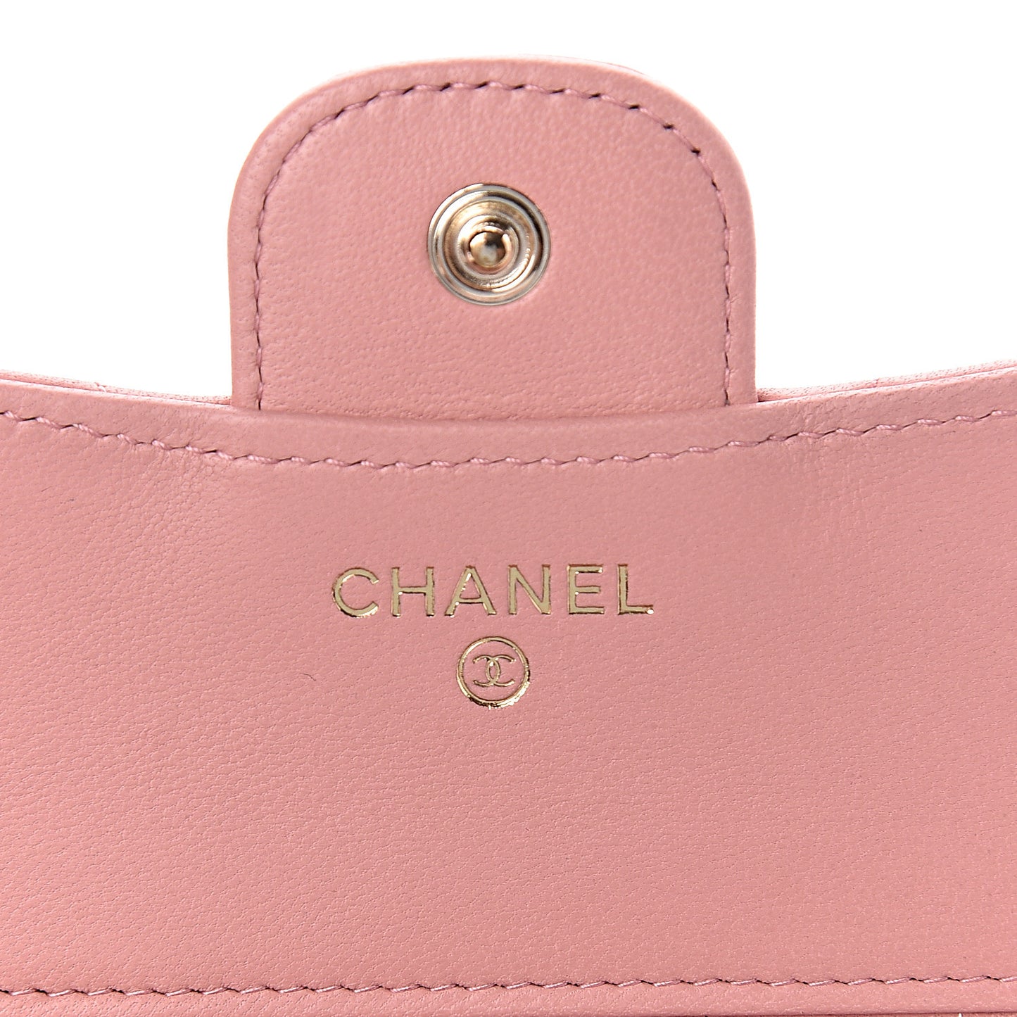 Lambskin Quilted Small Compact Wallet Pink