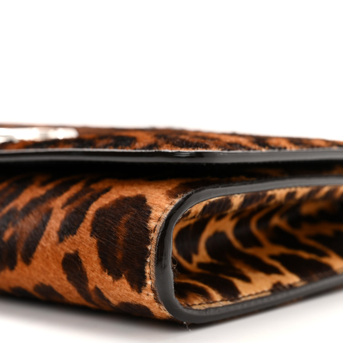 Pony Hair Leopard Varenne Chain Clutch Natural