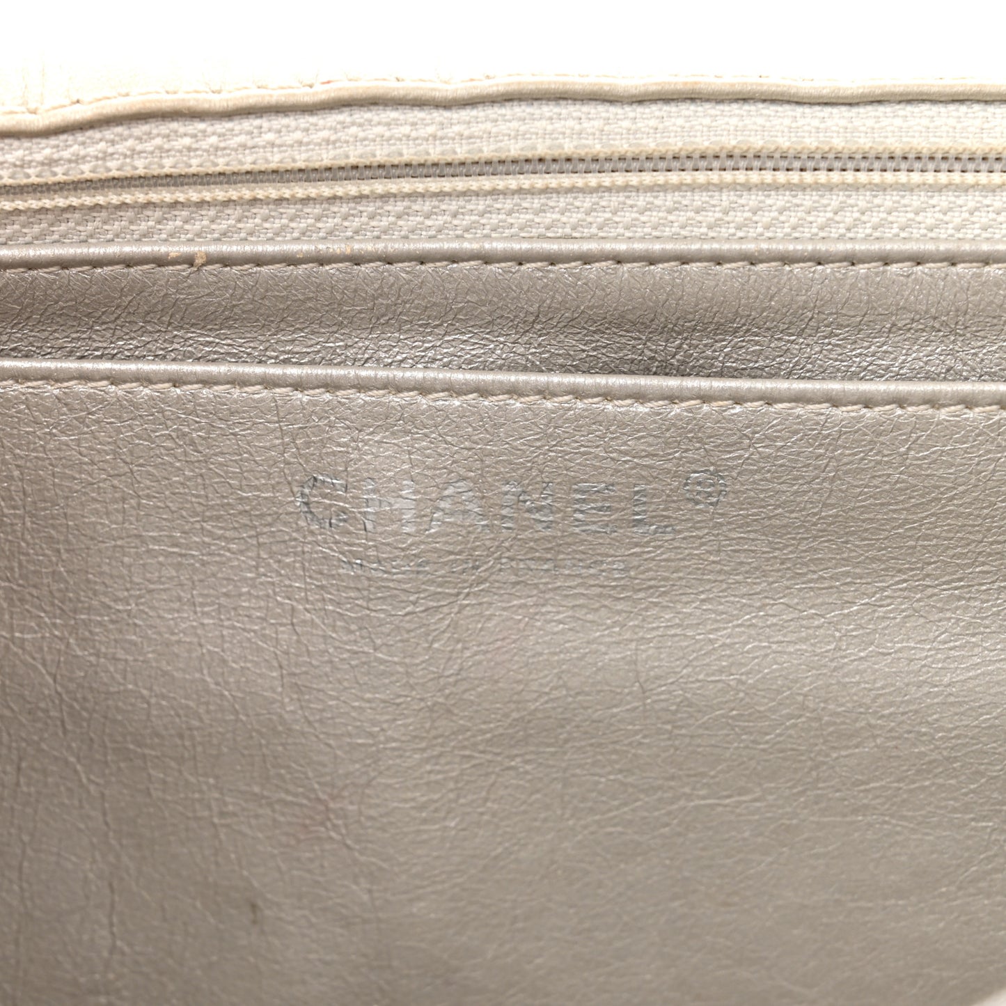 Metallic Lambskin Quilted Maxi Single Flap Silver
