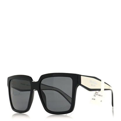 Prada Acetate Square Sunglasses SPR 24Z Black White 1 of 6