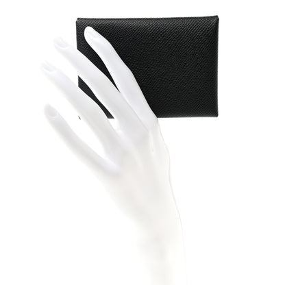 Hermes Epsom Calvi Duo Card Case Black 2 of 9