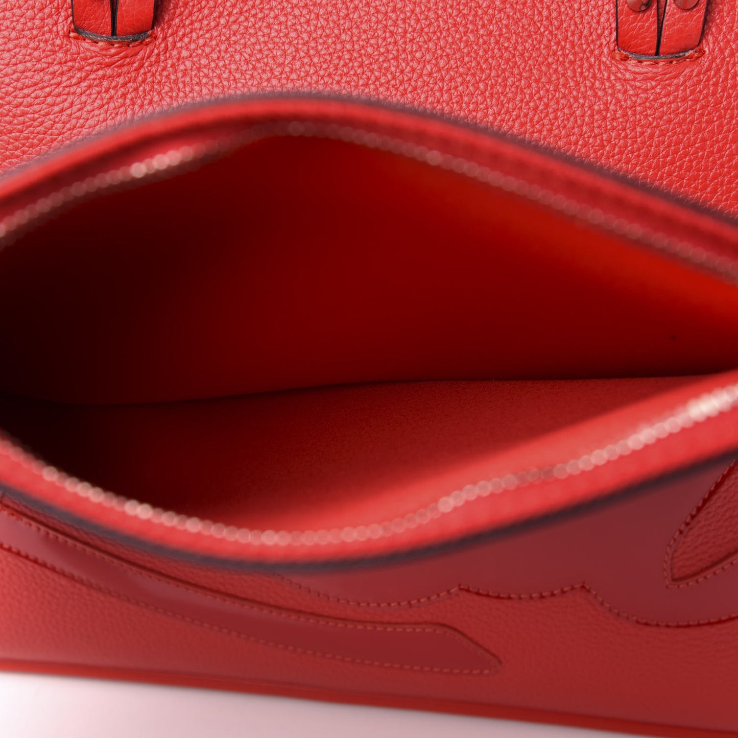 Calfskin Patent Logo Spikes East West Cabata Tote Red