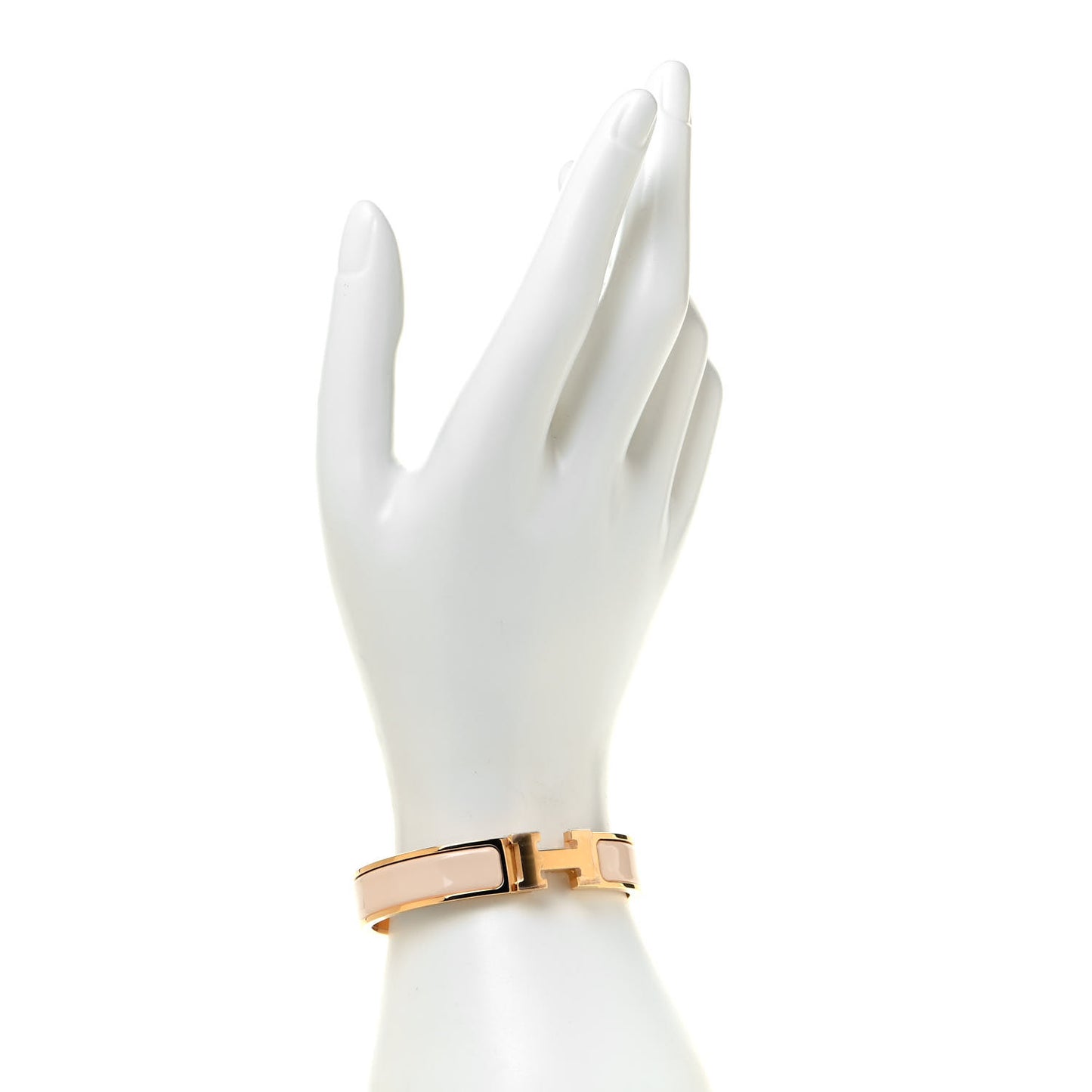 Enamel Narrow Clic Clac H Bracelet PM Beige Nacre