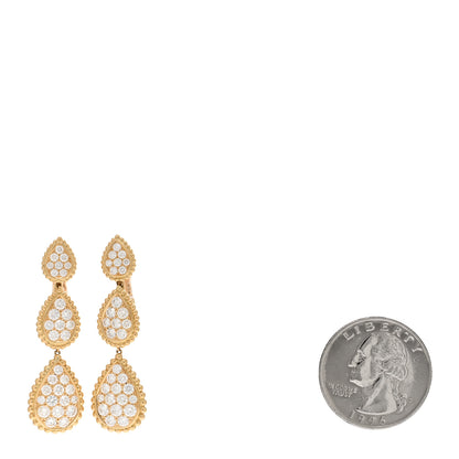 Boucheron 18K Yellow Gold Diamond Serpent Boheme Pendant Earrings 2 of 4