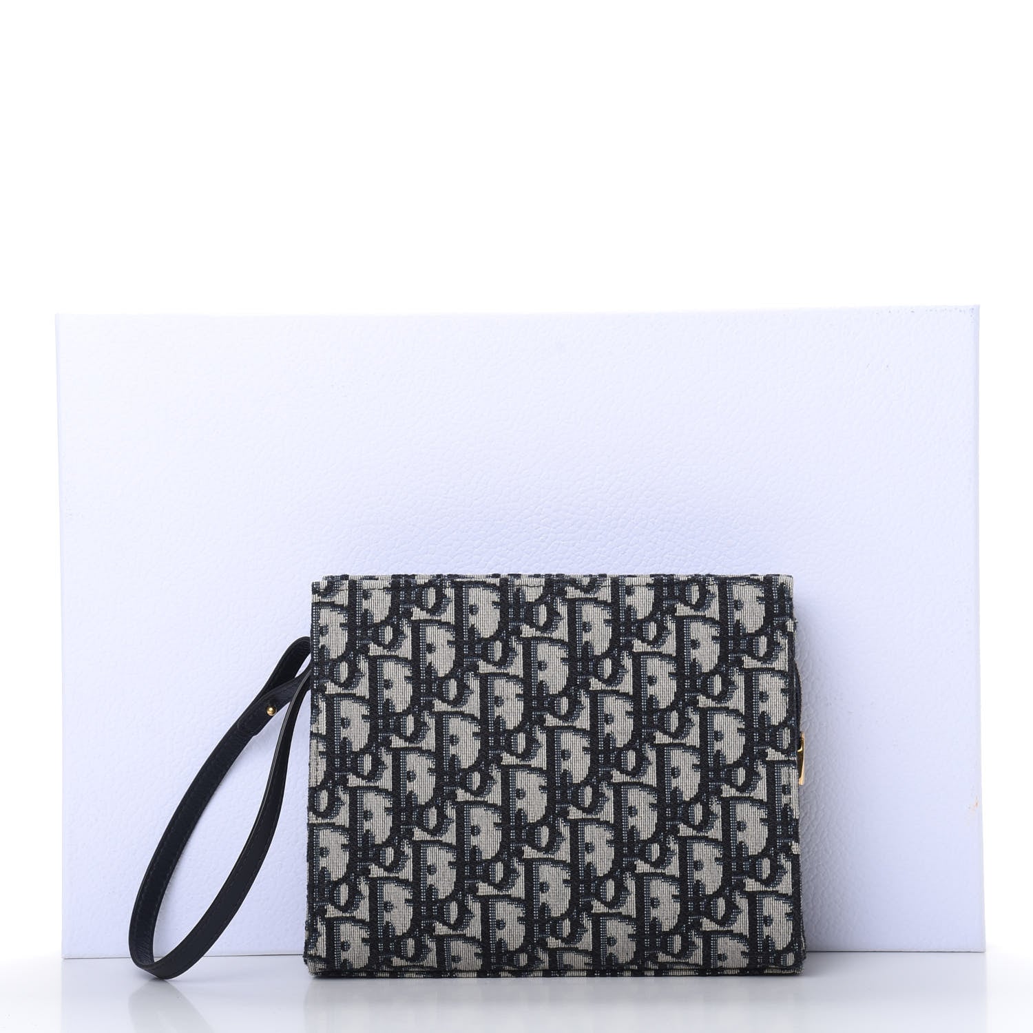 Christian Dior Oblique Zipped Pouch Clutch Blue 8 of 8