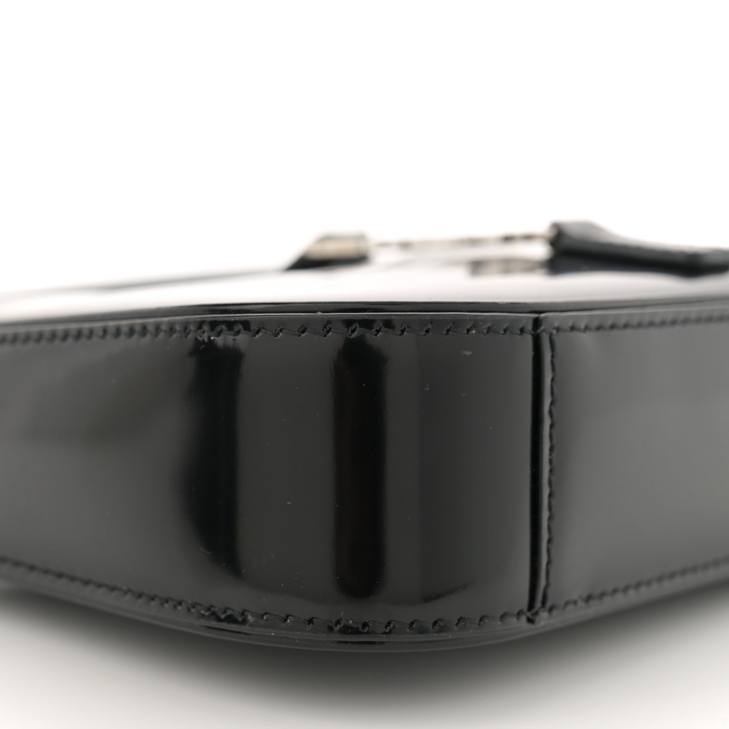 Patent Calfskin Le 5 A 7 Mini Hobo Black