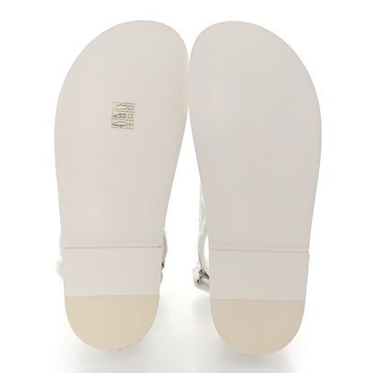 Chanel Laminated Lambskin Quilted Velcro Dad Sandals 39 White 5 of 9