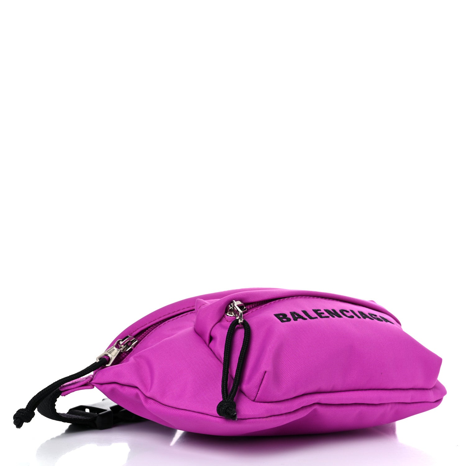 Balenciaga Sport Nylon Logo Embroidered Small Wheel Beltpack Fuchsia Black 4 of 8